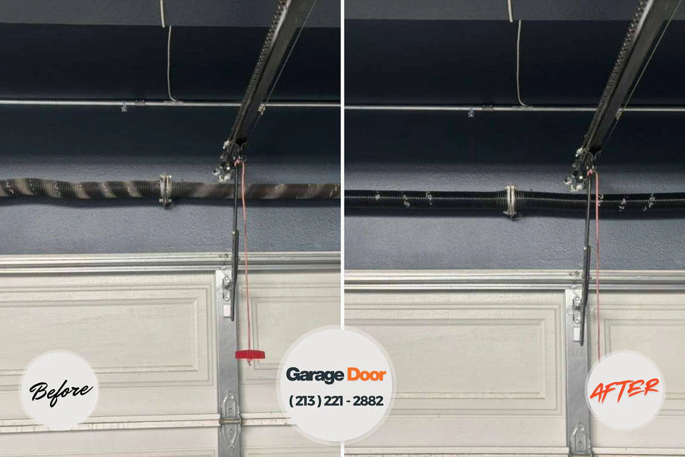 Before and after: garage door repair Parkville, MO